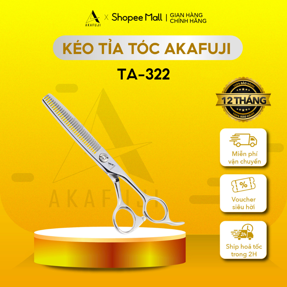 Kéo Tỉa Tóc AKAFUJI TA 322 SIZE 6.0 inches Thép Nhật Cao Cấp [HÀNG CHÍNH HÃNG] Bảo Hành 12 Tháng