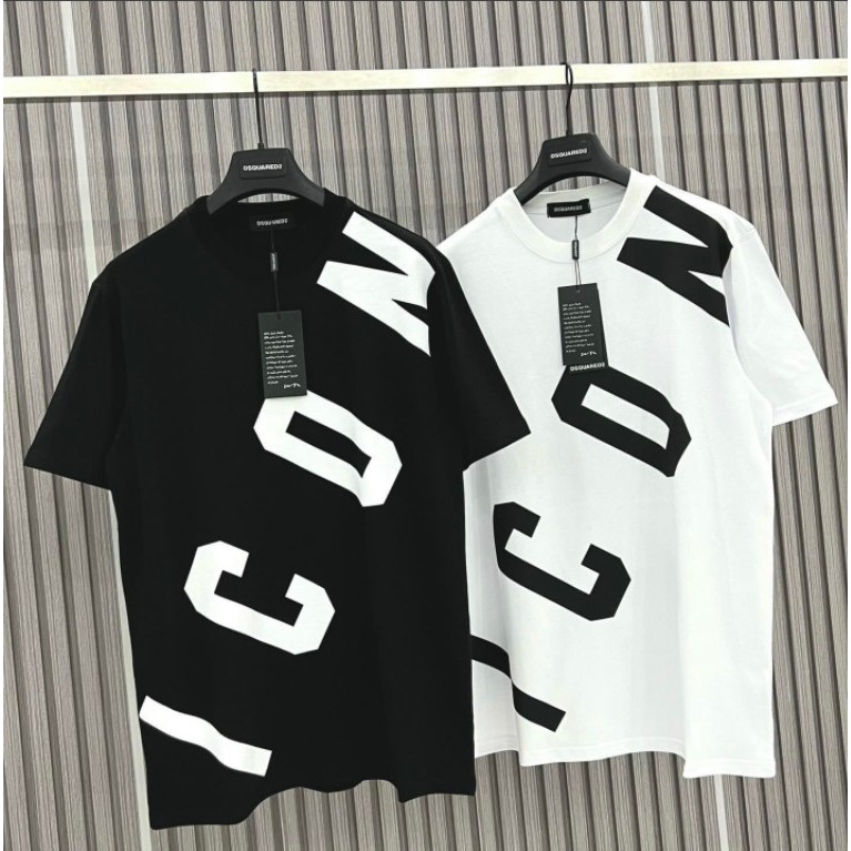 Áo Thun Phối Logo Chạy Chéo Vải Cotton Thoáng Mát Hót Hè 2024