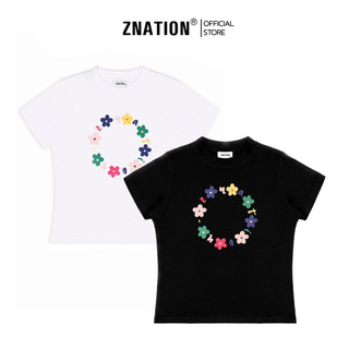 Áo thun babytee znation colorful màu trắng form ôm nữ
