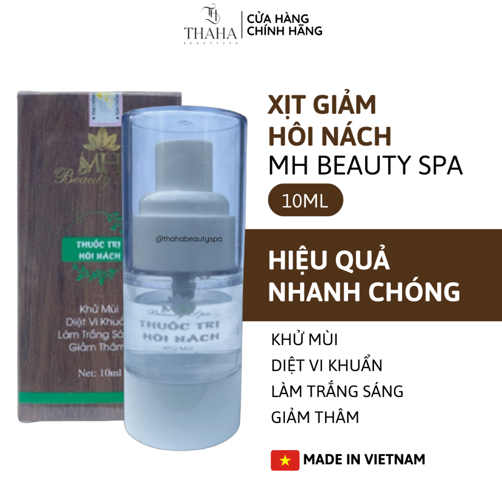 [CHÍNH HÃNG] Xịt giảm hôi nách MH Beauty Spa 10ml, Tinh chất khử mùi hôi nách, hôi chân, mồ hôi tay,