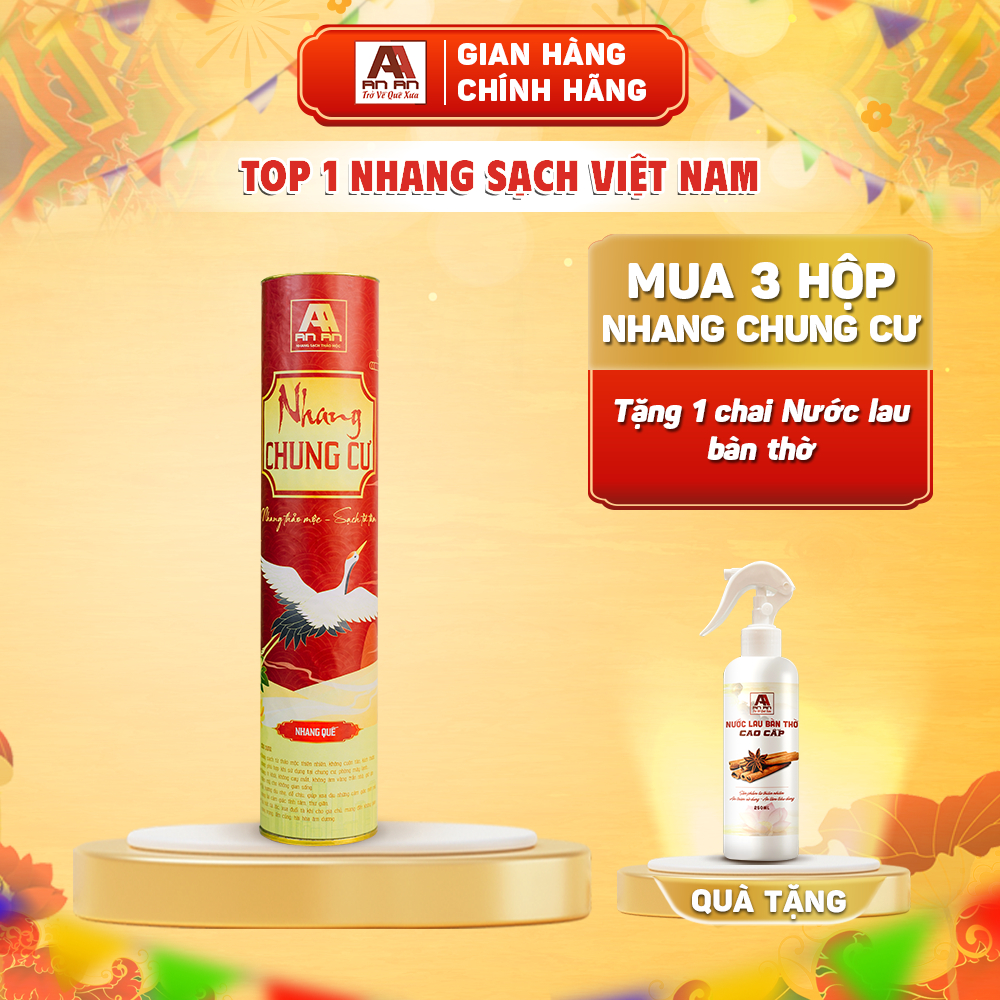 Nhang chung cư An An dài 23 cm hương Quế ít khói không ám trần nhà, mùi dịu nhẹ.