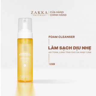 Sữa Rửa Mặt Hoa Cúc Làm Sạch Dịu Nhẹ Dưỡng Ẩm Calendula Manuka Honey Hydrating & Calming Amino Foam Zakka Naturals 185g