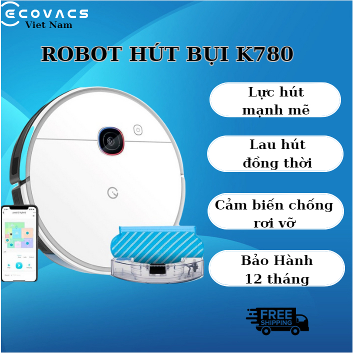 Robot hút bụi lau nhà Ecovacs Yeedi K780/K8, hàng chính hãng