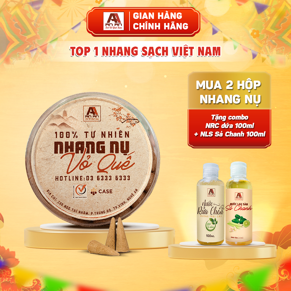 Nhang nụ Quế AN AN hộp 40 nụ nhang sạch nguyên chất, thơm dịu, không gây cay mắt, sốc mũi.