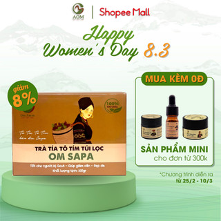 Trà Tía Tô tím OM NATURAL Sapa nguyên chất Thanh Lọc Cơ Thể, Khỏe Đẹp Da 30 Túi lọc/Hộp