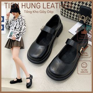 Giày bệt nữ lolita phong cách Nhật Bản mới, giày búp bê nữ đế bằng da đẹp phong cách trẻ TH7004