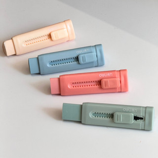 Gôm Tẩy DELI Tam Giác Màu Pastel Có Nút Kéo Đẩy Tiện Lợi