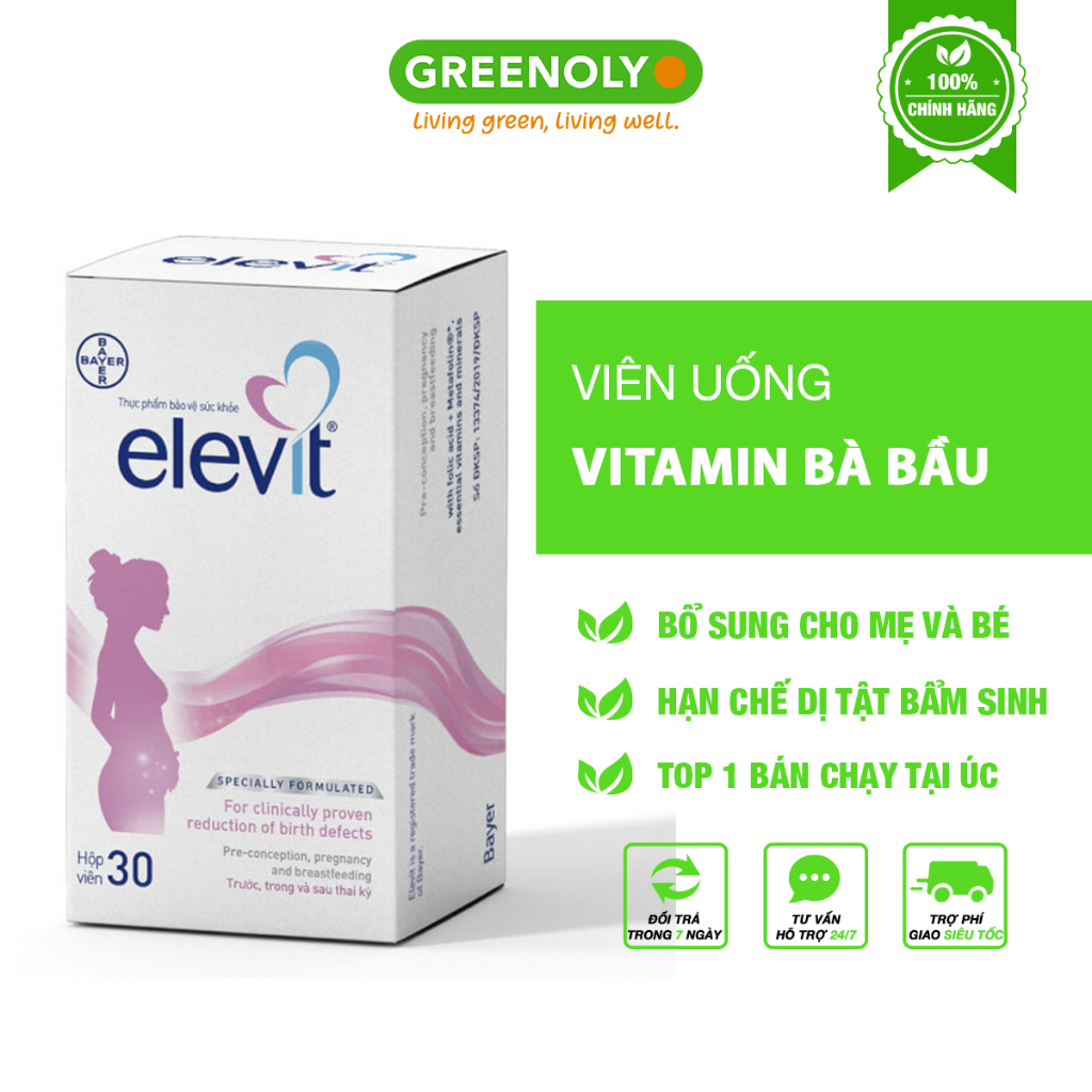 Vitamin Bầu Elevit Bổ Sung Vitamin Cần Thiết Cho Mẹ Bầu Và Sau Sinh 30 Viên