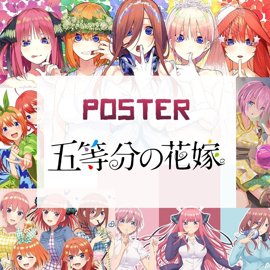 Poster Nhà Có 5 Nàng Dâu Giấy Decal,  Tranh Dán Tường Anime Nhà Có 5 Nàng Dâu Decor Phòng Ngủ, Góc H