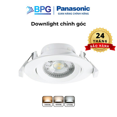 Đèn LED Âm trần Chỉnh góc - Spotlight Panasonic Công suất (5W,7W) lỗ khoét phi 80mm, Bảo hành 2 năm