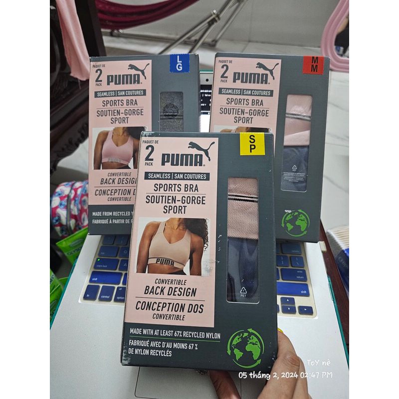 Bra thể thao puma nữ set 2 cái