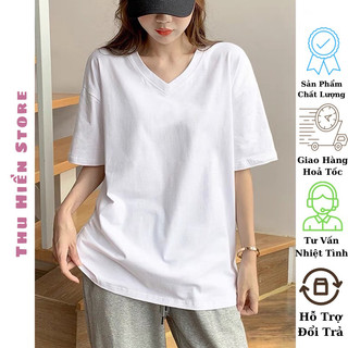 Áo Cổ Tim Trơn Cotton Khô Form Dáng Rộng Thoáng Mát