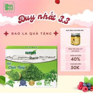 Bột Chùm ngây Bamboo hộp 60g/ 20 gói - Bổ sung vitamin, cải thiện giấc ngủ. giảm stress