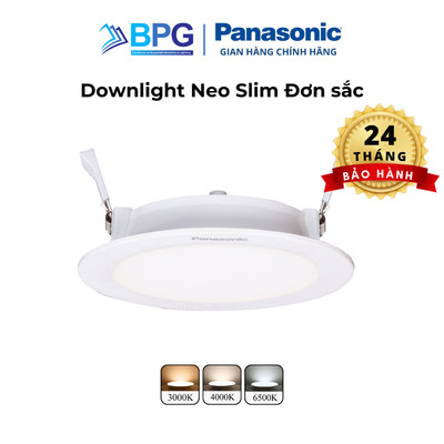 Đèn LED âm trần Downlight Panasonic Neo Slim 6W, 9W, 12W, 6500K, 4000K, 3000K, Bảo hành 2 năm