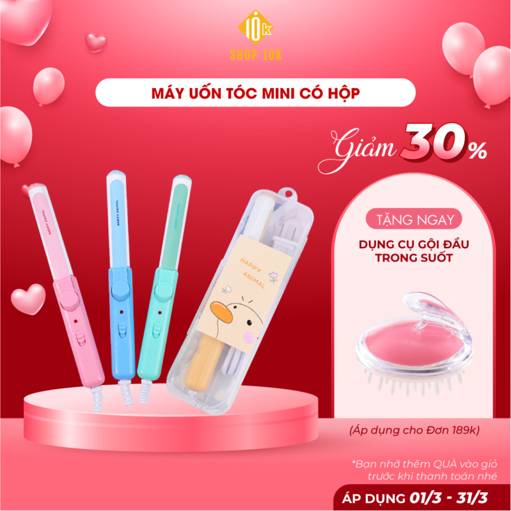 Máy uốn tóc mini có hộp đựng tiện lợi, gọn nhẹ và nhiều màu ngọt ngào siêu dễ thương - SP005344