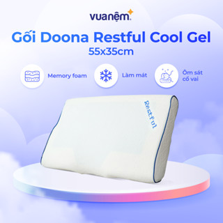 Gối memory foam Doona Restful Cool Gel 55x35cm mát lạnh tức thì, ôm sát nâng đỡ, định hình cổ vai gáy