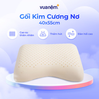 Gối cao su thiên nhiên Kim Cương Nơ 40x55cm đàn hồi nâng đỡ cổ vai gáy, thoáng khí, thấm hút mồ hôi