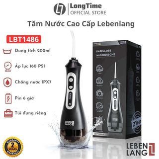 Máy tăm nước cầm tay LEBENLANG LBT1486 chống thấm nước tặng kèm đầu xịt và túi vải đựng máy cao cấp bảo hành 24 tháng