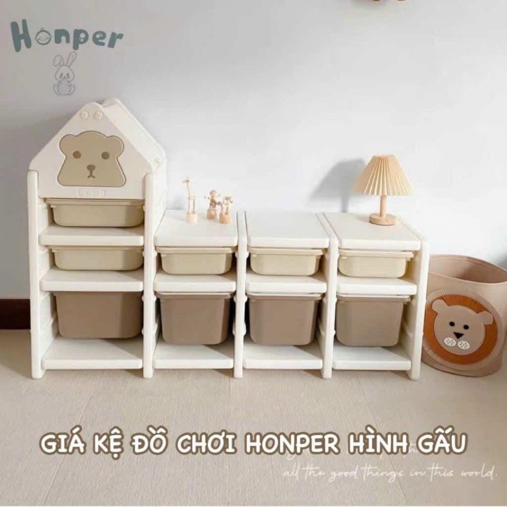 Giá Kệ Đồ Chơi Honper Decor Hinh Gấu - Tủ Ngăn Kéo Cho Bé