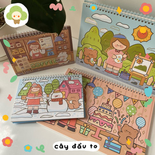 [Tặng Dụng Cụ Đẩy Sticker] Sổ Thu Phục 40 Tờ Giúp Bảo Vệ Hình Dán Băng Keo Trang Trí Sticker Deco Zaomo Cây Đâu To