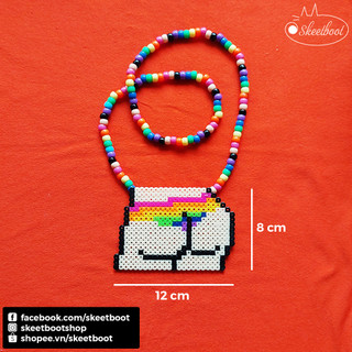 Vòng kandi perler mông cầu vồng - vòng cổ kandi - phụ kiện rave edm festival raver kandi perler DJ