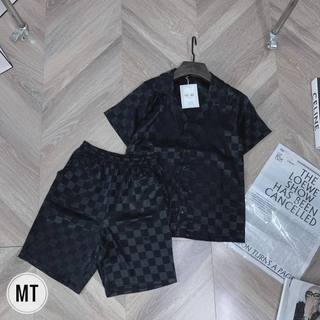Bộ Đồ Pijama Lụa Cộc Tay Chất Lụa Gấm Cao Cấp