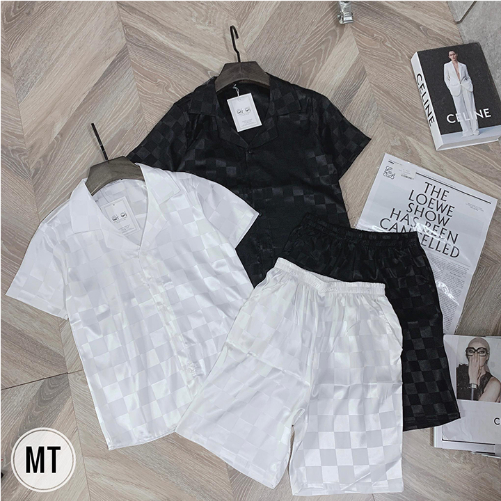 Bộ Đồ Pijama Lụa Cộc Tay Chất Lụa Gấm Cao Cấp