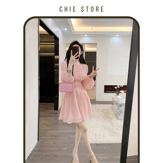 Đầm thiết kế Michi dress vải chiffon hồng trơn thanh lịch CHIE