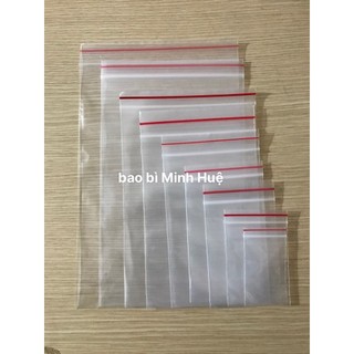 100g Túi zip miết mép viền chỉ đỏ đựng linh kiện/ phụ kiện/ trang sức