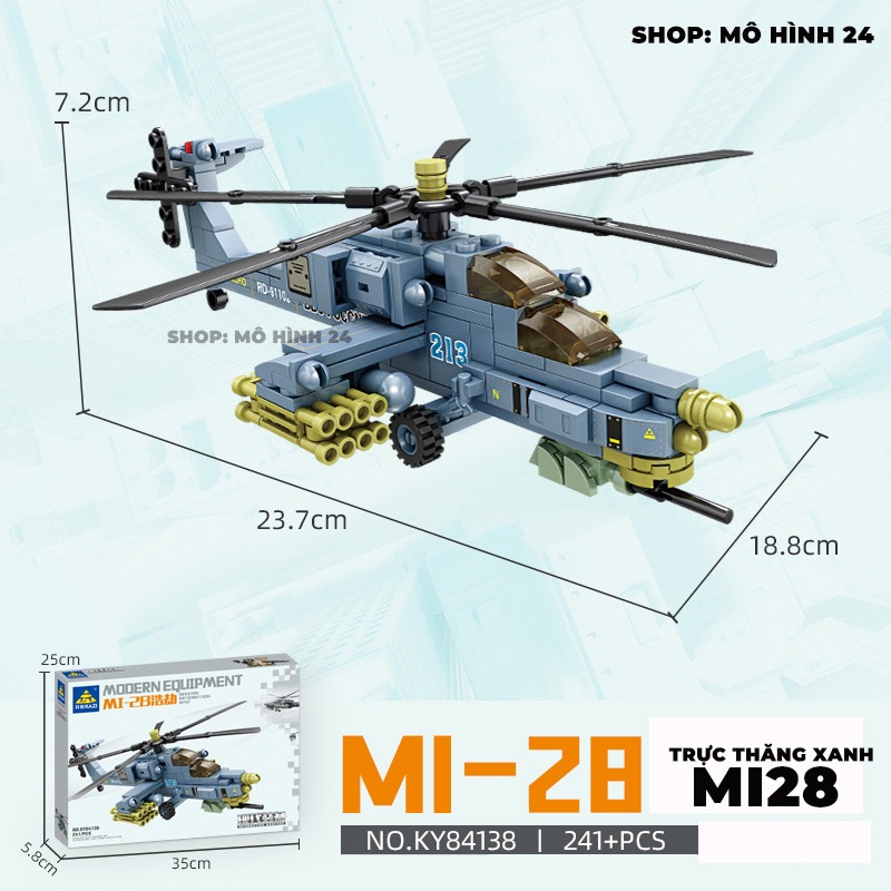Bộ đồ chơi xếp hình lắp ráp nâng cao trí tuệ 6+|425pcs|K082 máy bay trực thăng quân sự 425 chi tiết
