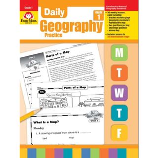 Sách - Daily Geography Practice Grade 1,2,3,4,5,6 -  bản in khổ A4
