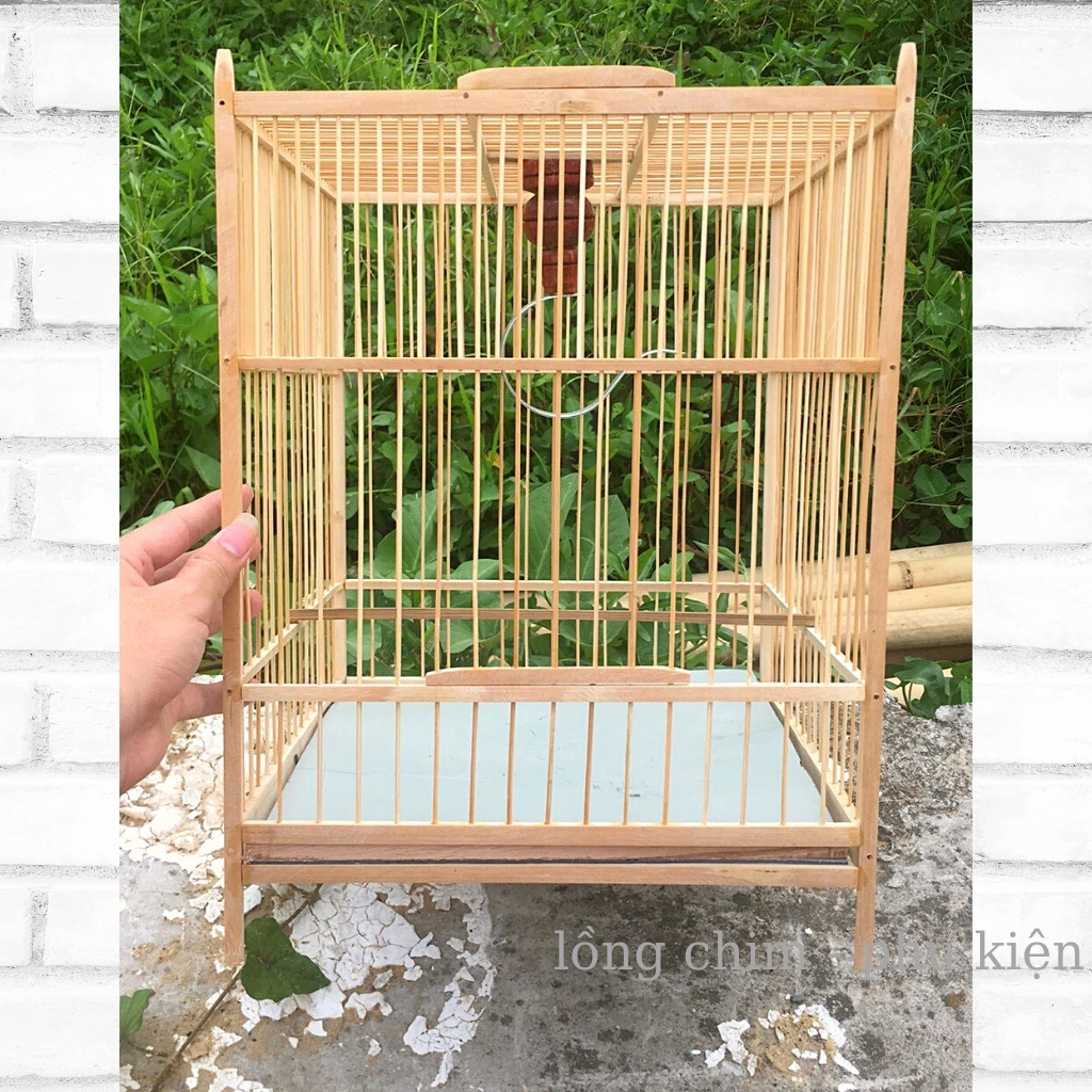 Khung lồng chim chào mào tự ráp lồng chim chào mào ép mộc trúc trắng giá rẻ Phụ kiện lồng chim Bamboo