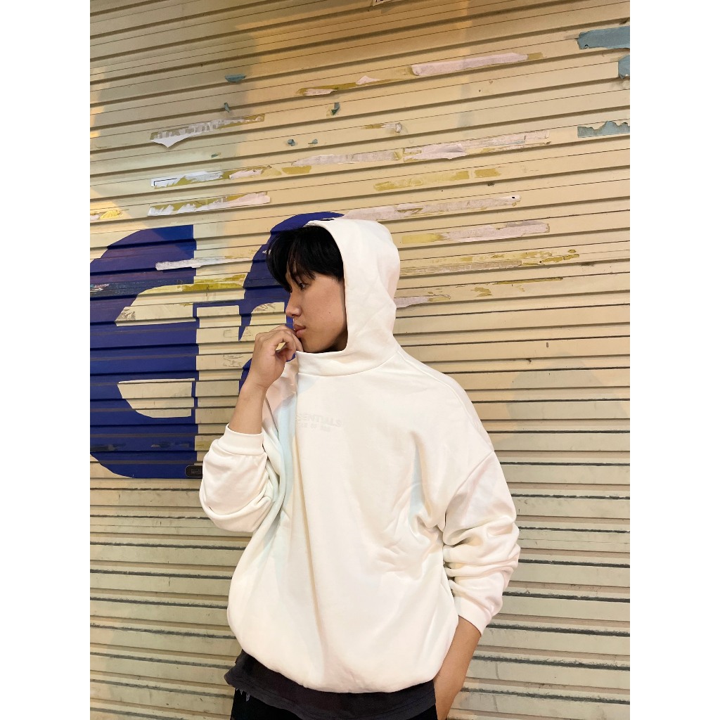 - ÁO FEAR OF GOD ESSENTIALS PULL - OVER HOODIE CLOUD DANCER (Trắng Sữa)