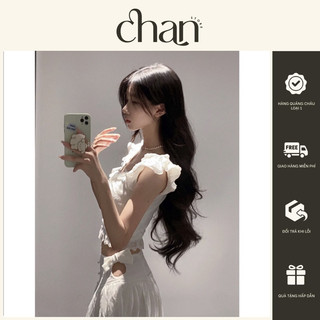 Set sơ mi trắng trễ vai kèm chân váy trắng dài phối nơ phong cách hàn quốc M36