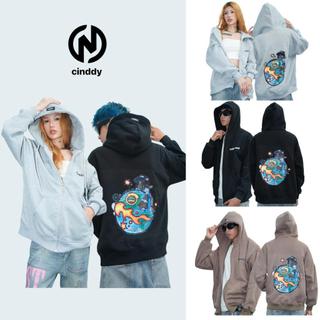 ÁO HOODIE ZIP NỈ BÔNG TRÁI ĐẤT (CKI006) - CINDDY BRAND Nữ Women Top Nâu