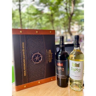 Set quà tặng 2 chai vang pháp 1982 ug bordeaux