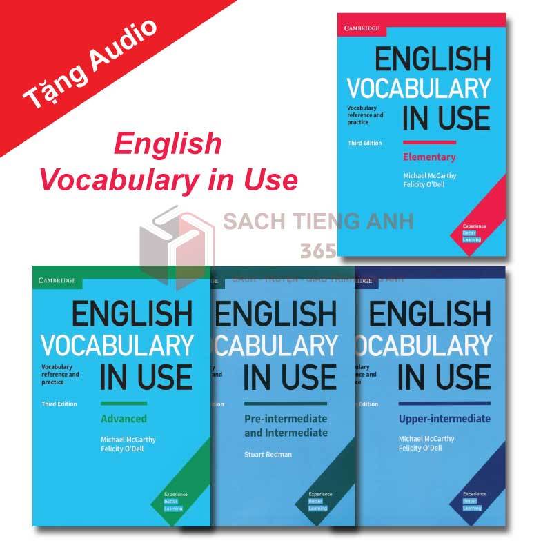 English Vocabulary in Use -  bộ 4 cuốn- bản in màu - tặng đầy đủ audio mp3