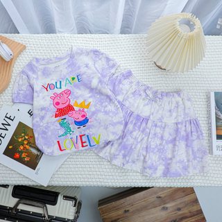 Bộ chân váy bé gái dễ thương, hình in sắc nét, chất thun cotton mềm mịn