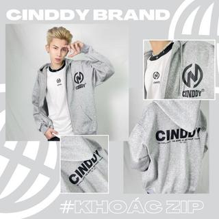Áo Khoác Zip Nỉ Bông In logo Cinddy Brand Mã KI001 - Nam Nữ Menswear Hoodie Tay Dài Có Túi