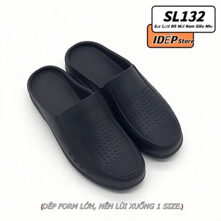 Dép sục lười bít mũi nam lỗ tổ ong iDEP SL132 đúc nguyên khối siêu nhẹ chống nước đi mưa đi làm