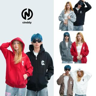 ÁO KHOÁC ZIP NỈ BÔNG IN C CINDDY (CKI004) - CINDDY BRAND Women Nữ Hoodie Có Túi Top