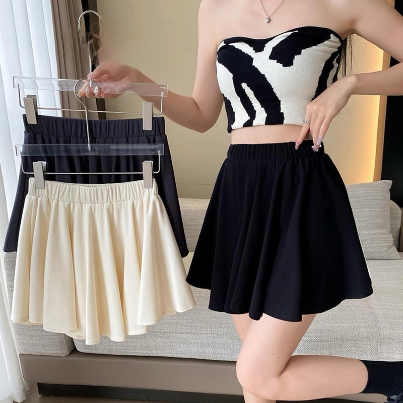 CHÂN VÁY XOÈ THUN GÂN CÓ QUẦN BẢO HỘ MẶC LẠNH RUN VX4