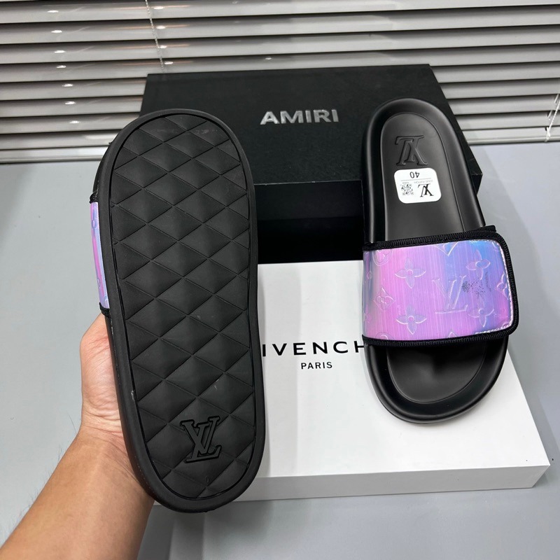 Dép Quai Ngang LV Nam In Họa Tiết Galaxy Siêu Đẹp - Dép LV Nam Quai Dán Cao CẤp