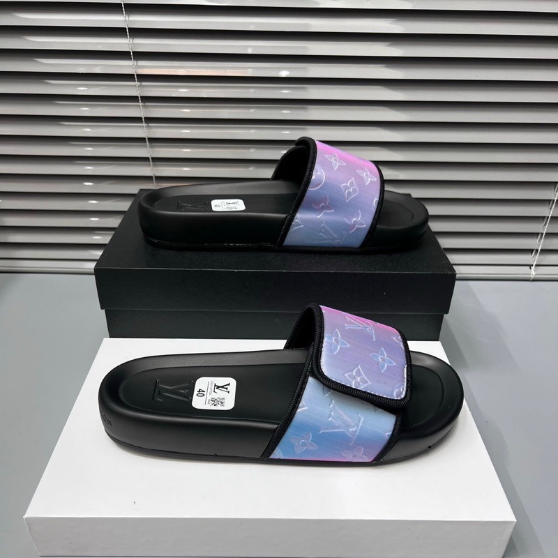 Dép Quai Ngang LV Nam In Họa Tiết Galaxy Siêu Đẹp - Dép LV Nam Quai Dán Cao CẤp