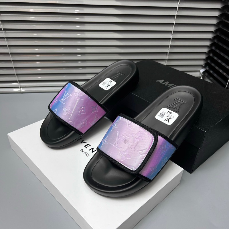 Dép Quai Ngang LV Nam In Họa Tiết Galaxy Siêu Đẹp - Dép LV Nam Quai Dán Cao CẤp