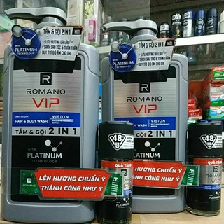 TẮM GỘI NAM ROMANO VIP VISION 650G TẶNG LĂN KHỬ MÙI 70K