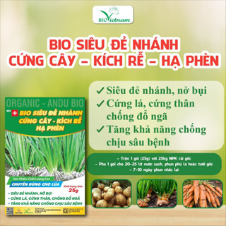 Phân bón hữu cơ vi sinh Bio Gói 25g Siêu Đẻ Nhánh kích rễ hạ phèn chuyên dùng cho lúa