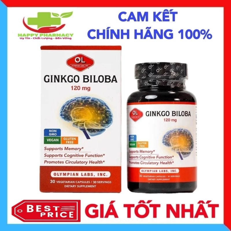 [Chính Hãng] Ginkgo Biloba Olympian Labs  120mg - Bổ sung dưỡng chất cho não bộ