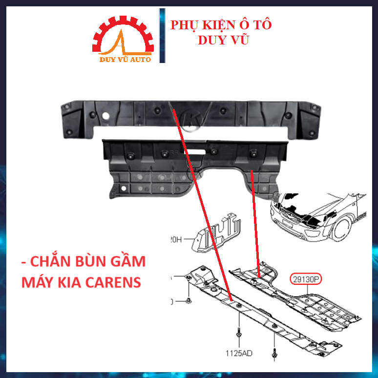 KIA CARENS CHẮN BÙN GẦM MÁY, CHẮN BÙN ĐỘNG CƠ KIA CARENS