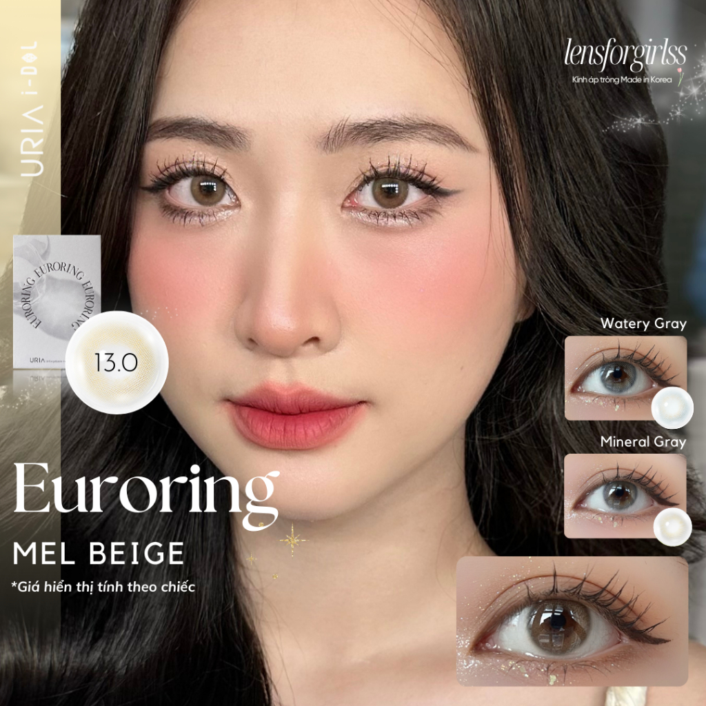 Kính áp tròng nâu trong trẻo EURORING MEL BEIGE chính hãng IDOL LENS | HSD 8-12 tháng | LENS CẬN | LENSFORGIRLSS